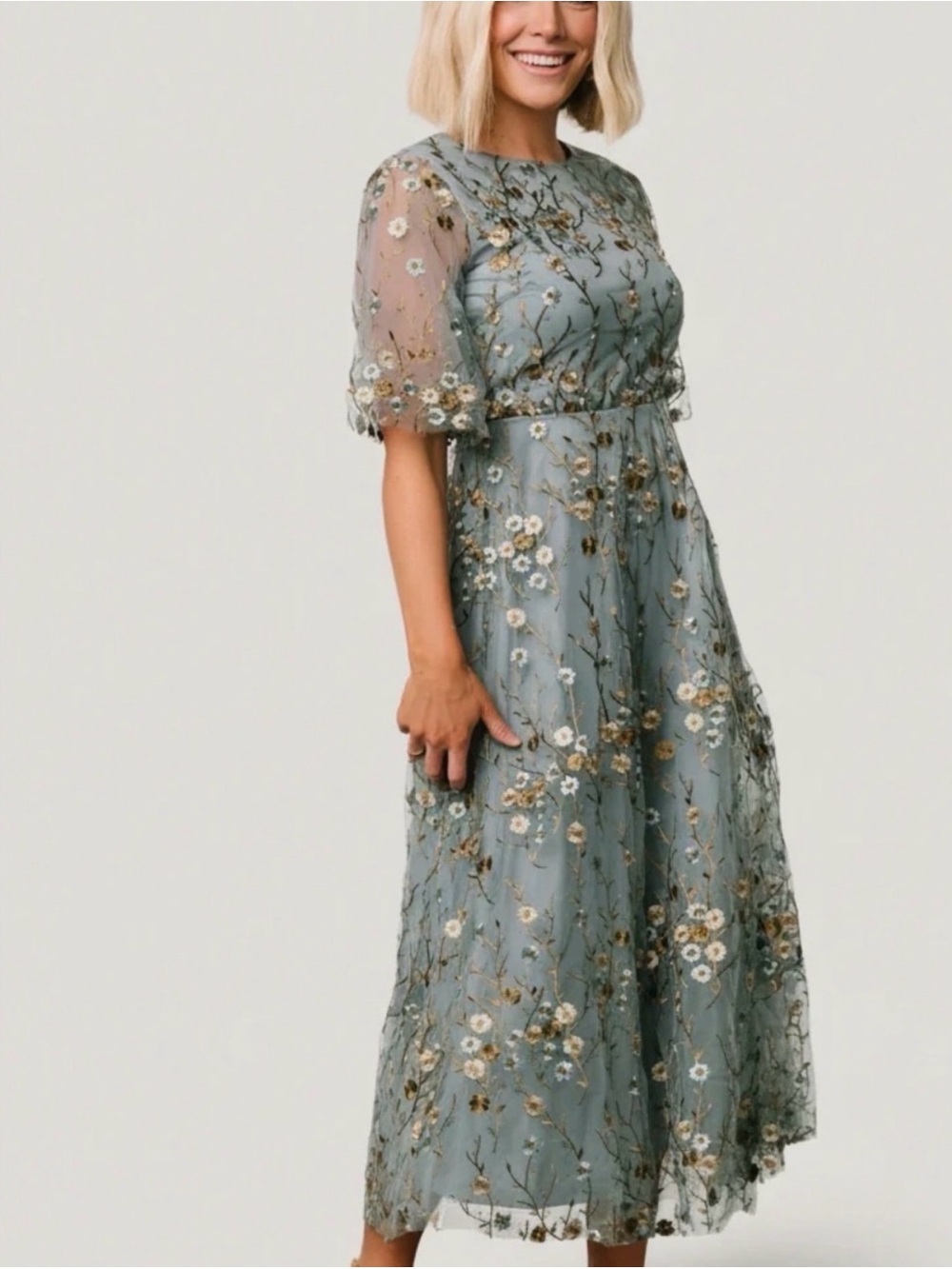 Baltic Born Arabella Embroidered Tulle Maxi Dress